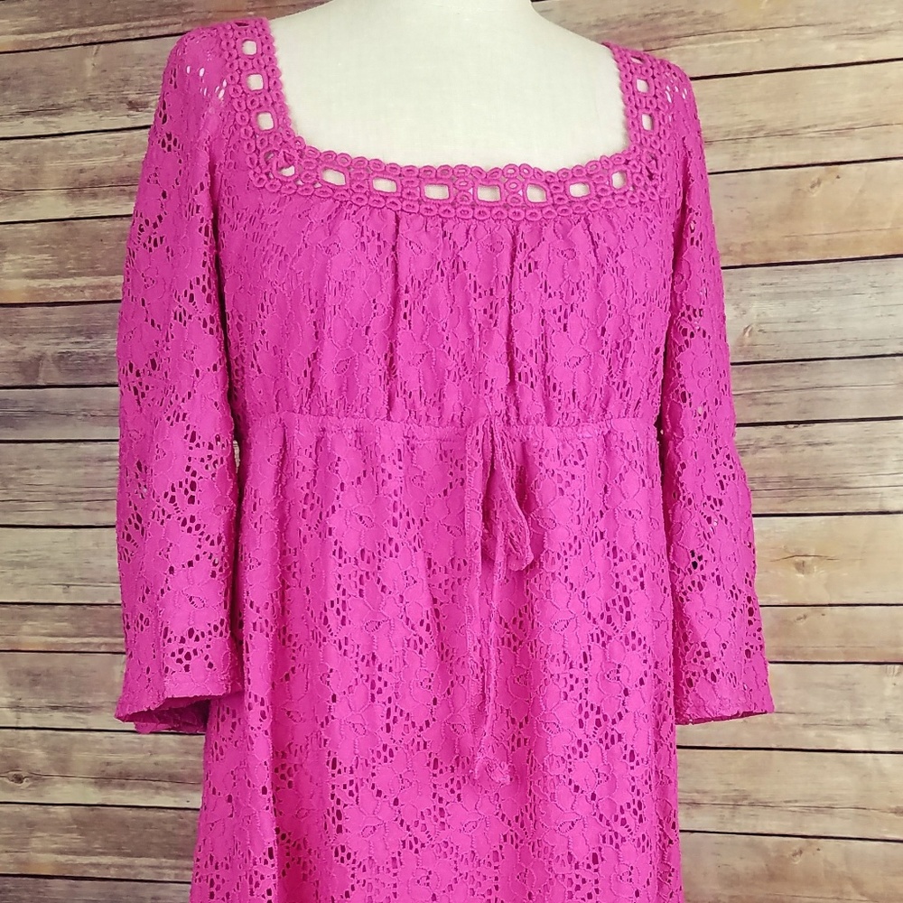Laundry By Shelli Segal Womens Pink Eyelet Dress